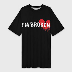 Женская длинная футболка Im broken с разбитым сердцем