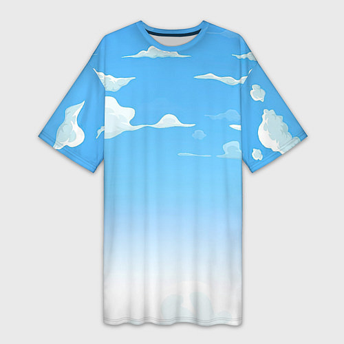 Женская длинная футболка Летнее небо / 3D-принт – фото 1