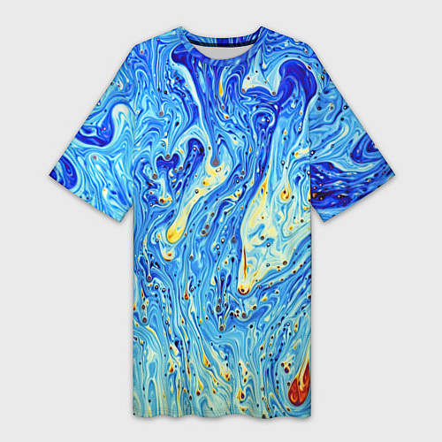 Женская длинная футболка Сползающие краски / 3D-принт – фото 1