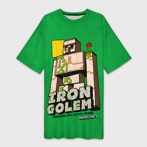 Женская длинная футболка Железный Голем - Minecraft / 3D-принт – фото 1
