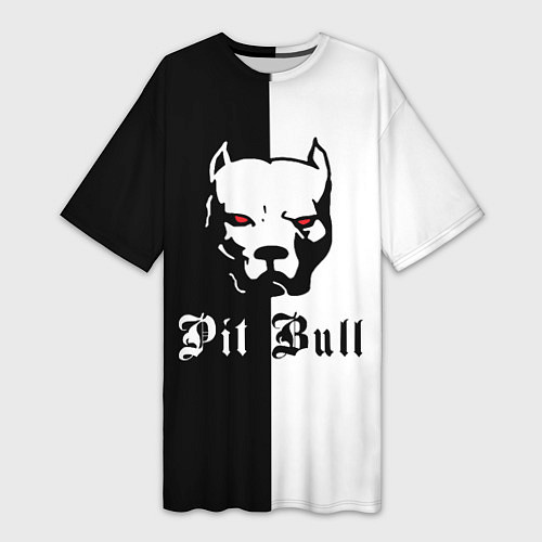 Женская длинная футболка Pit Bull боец / 3D-принт – фото 1