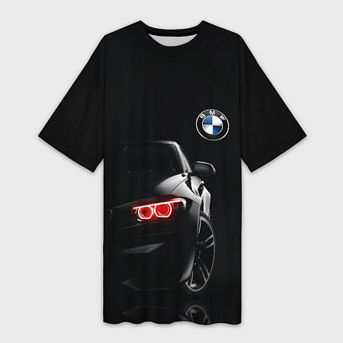Женская длинная футболка BMW МИНИМЛ / 3D-принт – фото 1