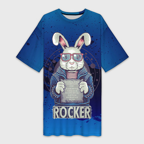 Женская длинная футболка Rocker! / 3D-принт – фото 1