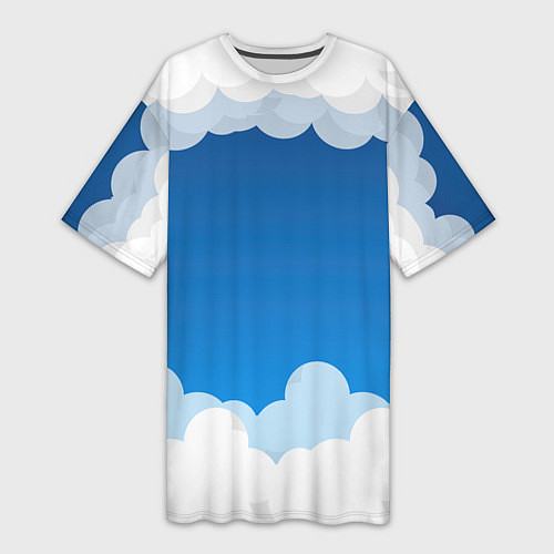 Женская длинная футболка Полёт в облаках / 3D-принт – фото 1