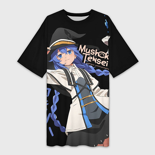 Женская длинная футболка Реинкарнация безработного - Рокси Мигурдия / 3D-принт – фото 1