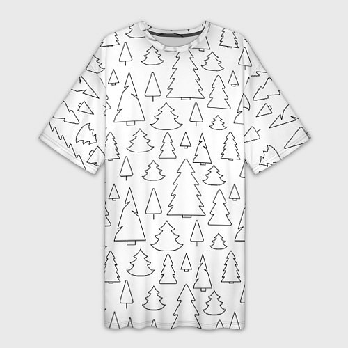 Женская длинная футболка Простые елочки / 3D-принт – фото 1