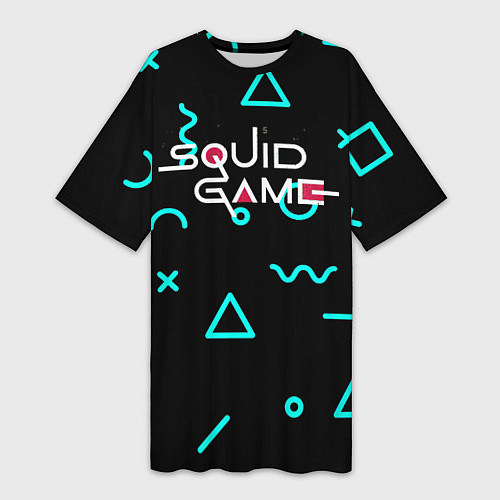 Женская длинная футболка ИГРА В КАЛЬМАРА ТЕКСТУРА / 3D-принт – фото 1