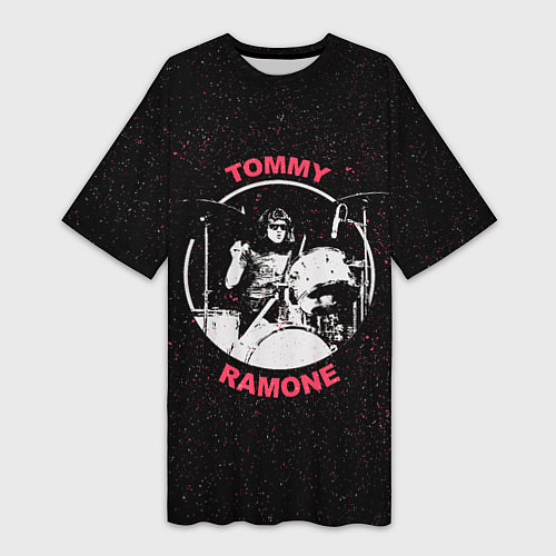 Женская длинная футболка Tommy Ramone / 3D-принт – фото 1