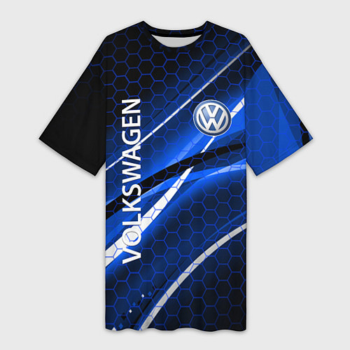 Женская длинная футболка VOLKSWAGEN LOGO SPORT / 3D-принт – фото 1