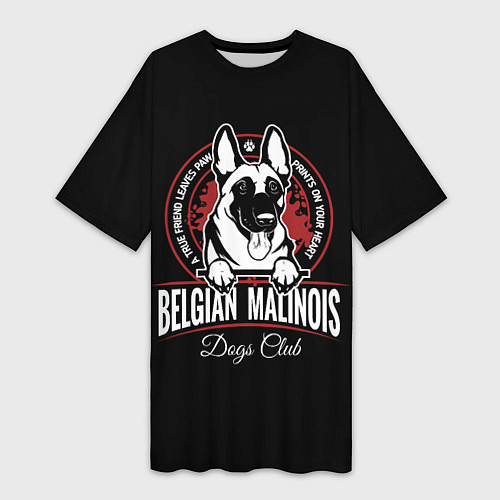 Женская длинная футболка Бельгийская Овчарка Малинуа / 3D-принт – фото 1