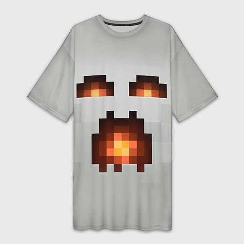 Женская длинная футболка МАЙНКРАФТ, ГАСТ ОГНЕННЫЙ / 3D-принт – фото 1
