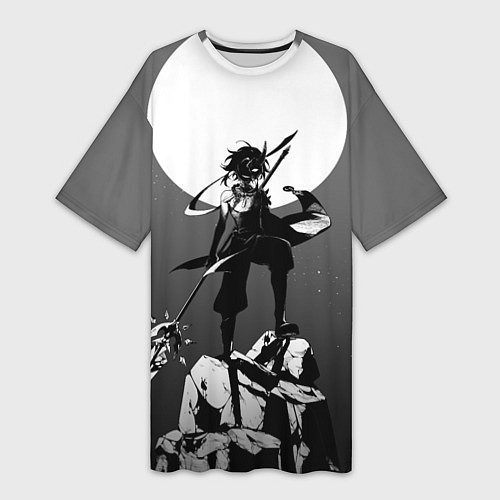 Женская длинная футболка СЯО ОХОТНИК НА ДЕМОНОВ / 3D-принт – фото 1