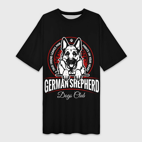 Женская длинная футболка Немецкая Овчарка German Shepherd -1 / 3D-принт – фото 1