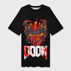 Женская длинная футболка Какодемон Cacodemon Doom