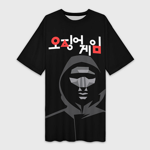 Женская длинная футболка Игра в кальмара: ведущий / 3D-принт – фото 1