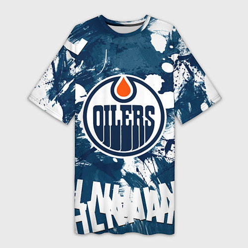 Женская длинная футболка Эдмонтон Ойлерз Edmonton Oilers / 3D-принт – фото 1
