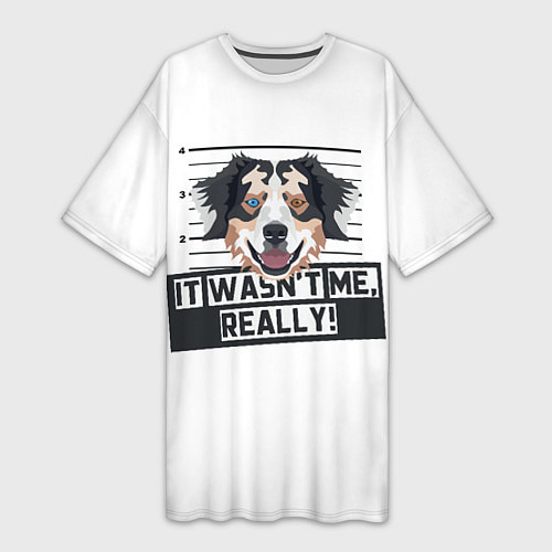 Женская длинная футболка Австралийская Овчарка Australian Shepherd / 3D-принт – фото 1