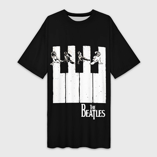Женская длинная футболка THE BEATLES ЗНАМЕНИТАЯ КАРТИНКА / 3D-принт – фото 1