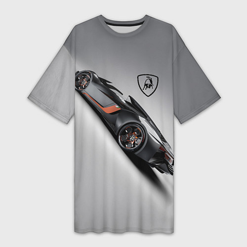 Женская длинная футболка Lamborghini - не для всех! / 3D-принт – фото 1