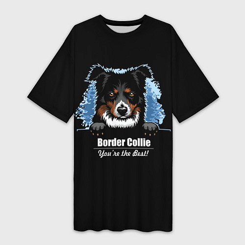 Женская длинная футболка Бордер-Колли Border-Collie / 3D-принт – фото 1