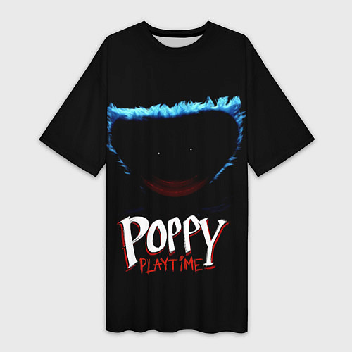 Женская длинная футболка Poppy Playtime: Huggy Wuggy / 3D-принт – фото 1