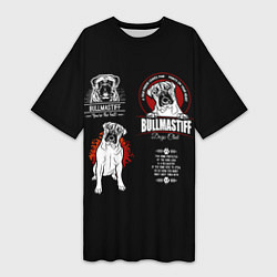 Женская длинная футболка Собака Бульмастиф