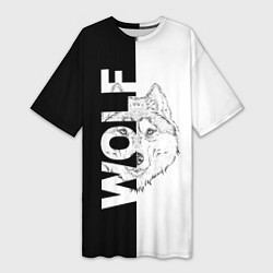 Женская длинная футболка WOLF Волк