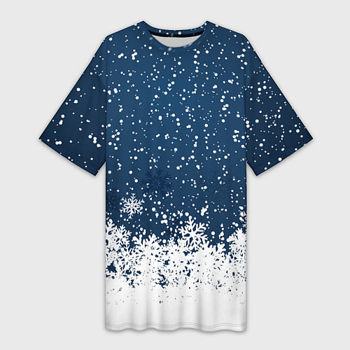 Женская длинная футболка Snow / 3D-принт – фото 1