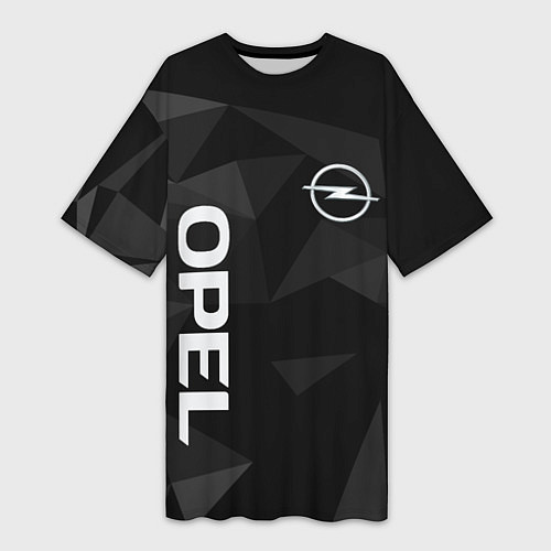 Женская длинная футболка Опель, Opel геометрия / 3D-принт – фото 1