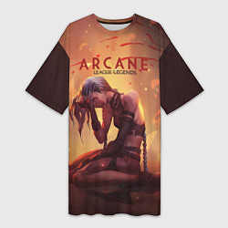 Женская длинная футболка Arcane: League of Legends Jinx