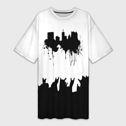 Женская длинная футболка Black sity Город тьмы