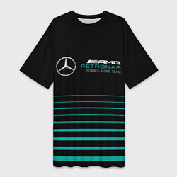Женская длинная футболка Merсedes PETRONAS F1