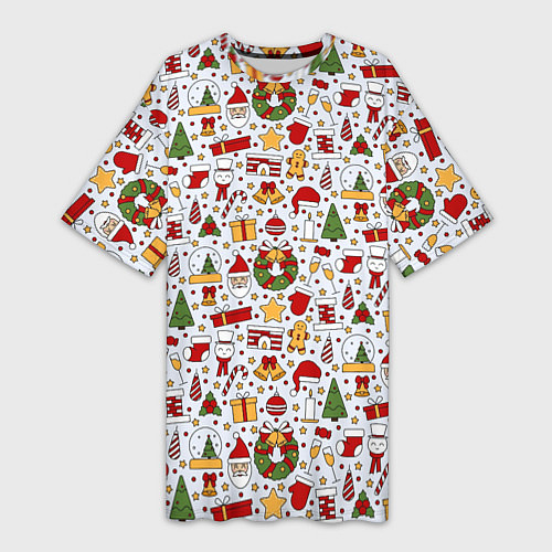 Женская длинная футболка New Years Mood / 3D-принт – фото 1