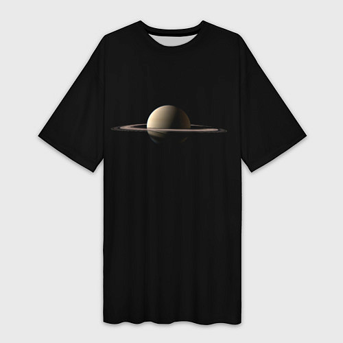 Женская длинная футболка Красавец Сатурн / 3D-принт – фото 1