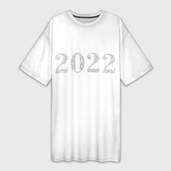 Женская длинная футболка Новый Год 2022 - New Year 2022
