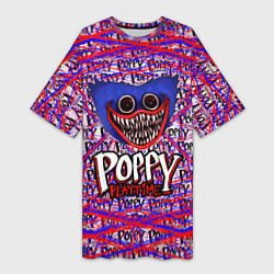 Женская длинная футболка Huggy Wuggy: Poppy Pattern