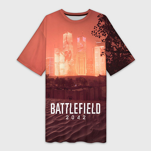 Женская длинная футболка Battlefield 2042 - Песочные часы / 3D-принт – фото 1
