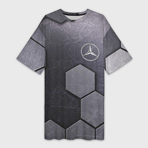 Женская длинная футболка Mercedes-Benz vanguard pattern / 3D-принт – фото 1