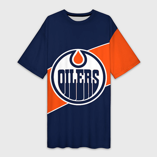 Женская длинная футболка Эдмонтон Ойлерз Edmonton Oilers NHL / 3D-принт – фото 1