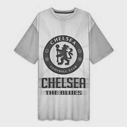 Футболка женская длинная Chelsea FC Graphite Theme, цвет: 3D-принт