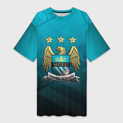 Женская длинная футболка Manchester City Teal Themme