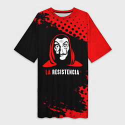 Футболка женская длинная La Casa de Papel La Resistencia, цвет: 3D-принт