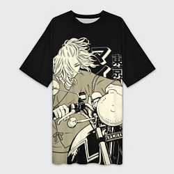 Женская длинная футболка Токийские мстители: Майки на мотоцикле