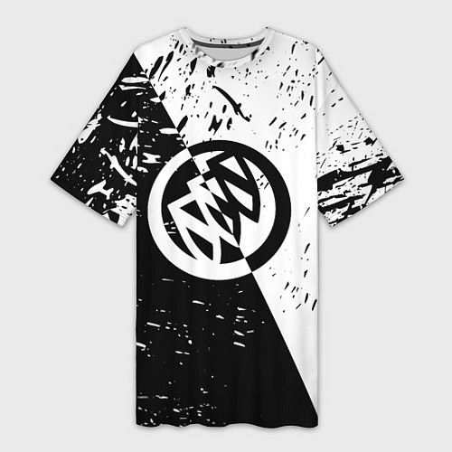 Женская длинная футболка Buick Black and White Grunge / 3D-принт – фото 1