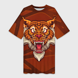 Женская длинная футболка Тигр Evil