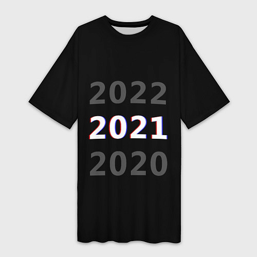 Женская длинная футболка 2020 2021 2022 / 3D-принт – фото 1