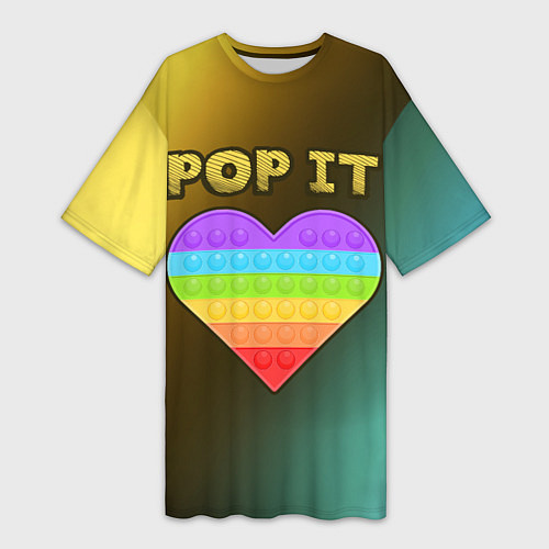 Женская длинная футболка Pop It - Heart - Abstraction / 3D-принт – фото 1