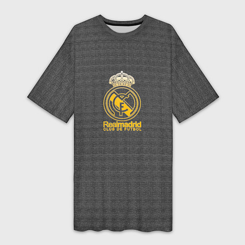 Женская длинная футболка Real Madrid graphite theme / 3D-принт – фото 1