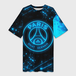 Женская длинная футболка PSG NEON STYLE SPORT ПСГ НЕОН