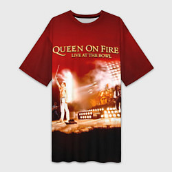 Женская длинная футболка Queen on Fire - Live at the Bowl